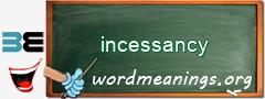 WordMeaning blackboard for incessancy